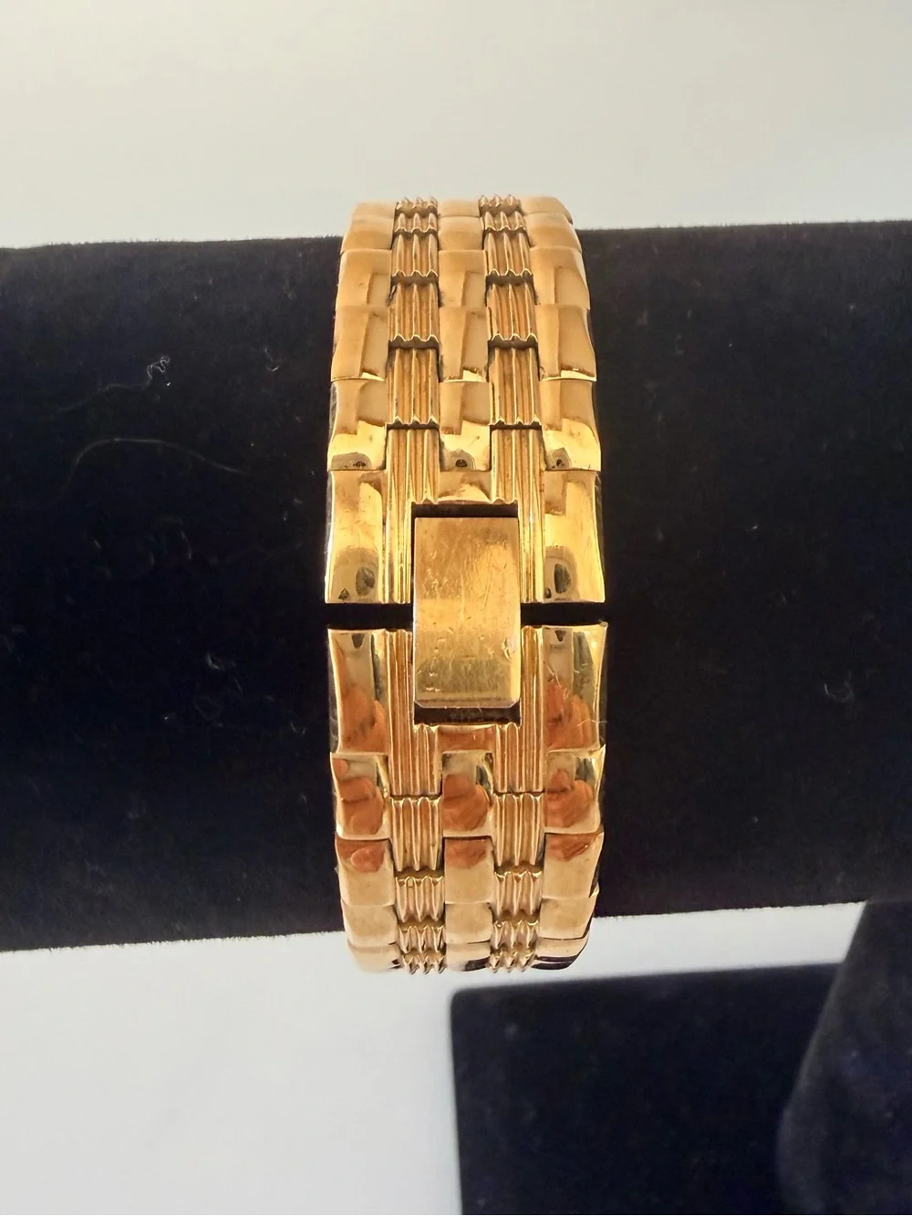 Remington Swiss Gold-Tone Rectangular Quartz Watch with Black Dial